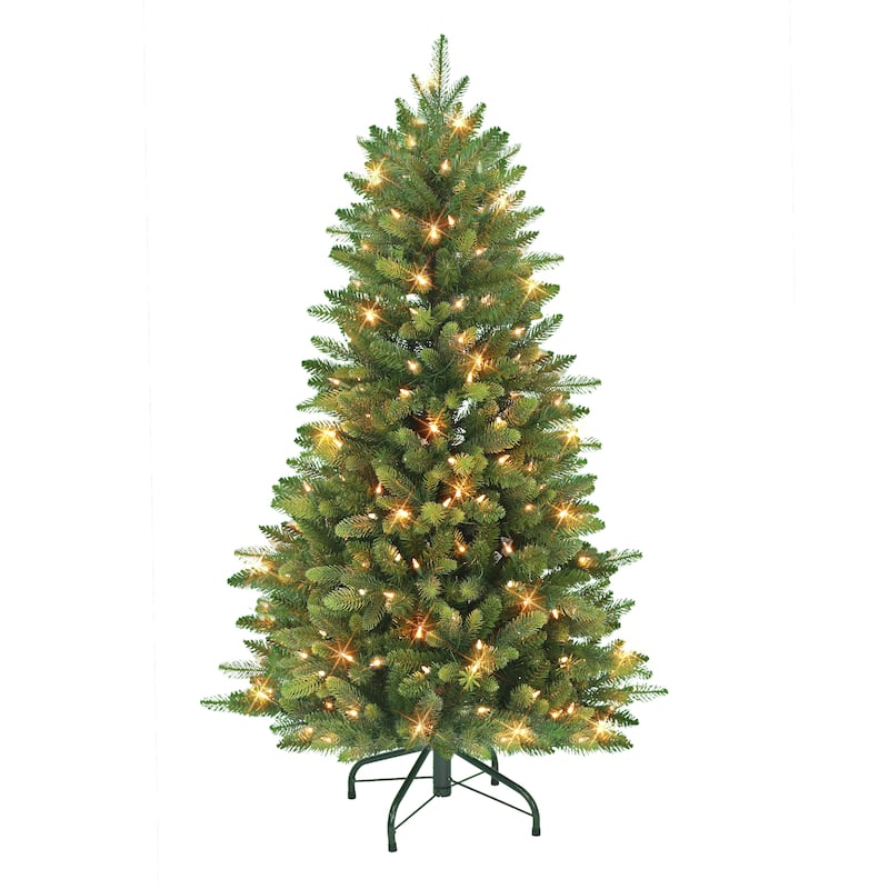 Puleo International 4.5 ft. Pre-lit Slim Westford Spruce Artificial Christmas Tree