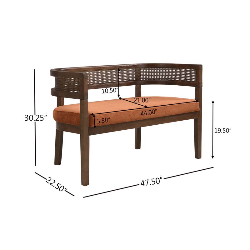 Christopher Knight Home - Modern Rattan Upholstered Loveseat with Hand-Woven Backrest