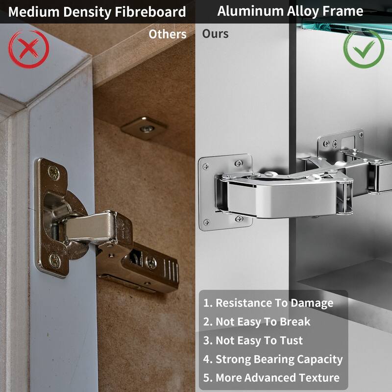 Full-frame LED-lit Medicine Cabinet with Mirrors, Defogger, Clock, Temperature