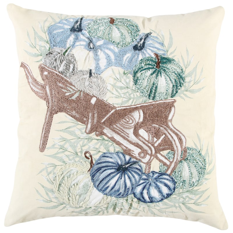 Rizzy Home Harvest Gourds Throw Pillow