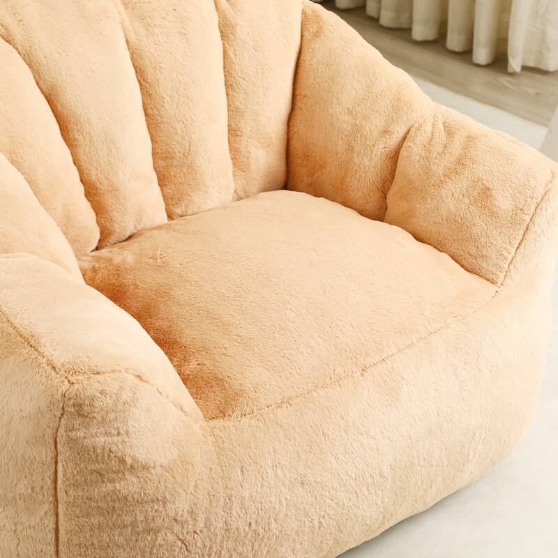 GDFStudio - Faux Fur 41.4" Deep Seat Bean Bag Chair with Armrests