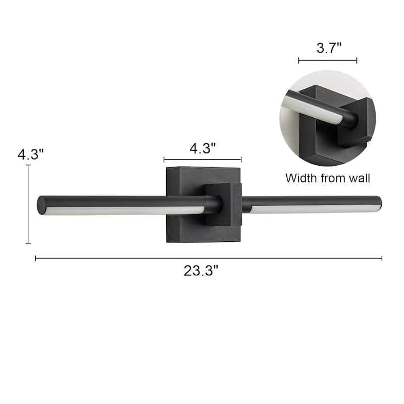 Matte Black/Gold Finish Integrated LED Wall Sconce Vanity Light Bar