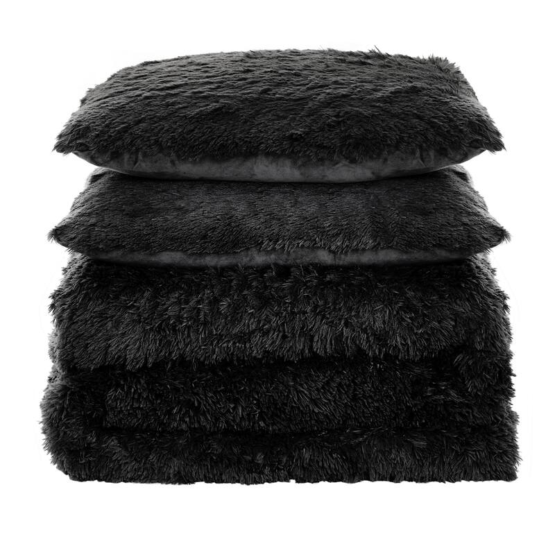 Long Plush Shaggy Comforter Set