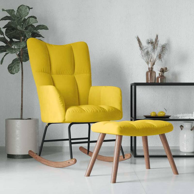 vidaXL Rocking Chair Accent Side Chair Padded Seat for Living Room Velvet