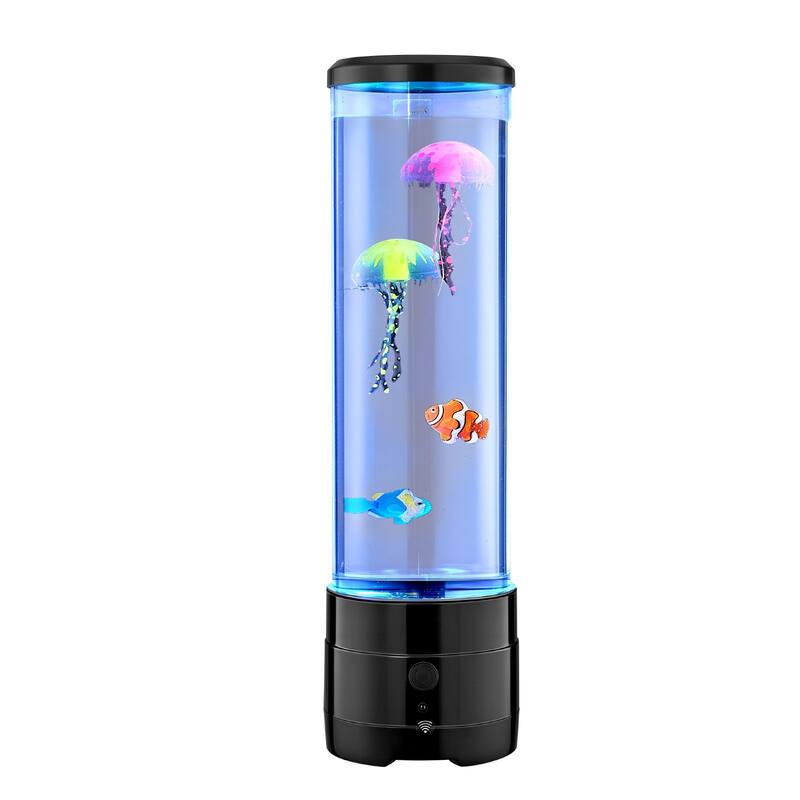 3-in-1 Sensory Bubble Lamp with Jellyfish Motion Bluetooth Audio and 16 LED Colors Quiet Light - 4.21 x 15.04 in