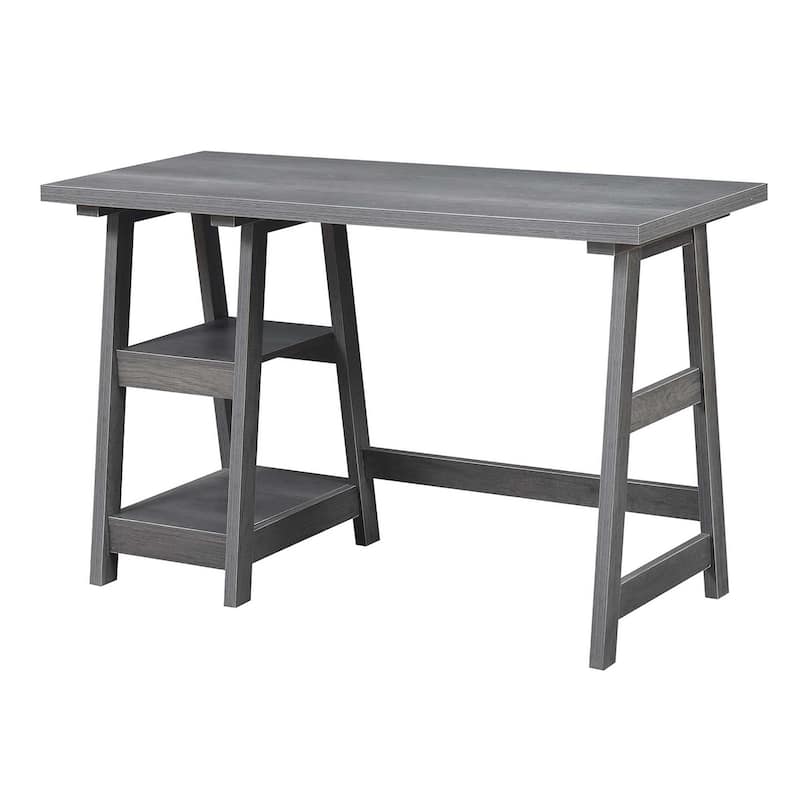 Convenience Concepts Designs2Go Trestle Desk with Shelves