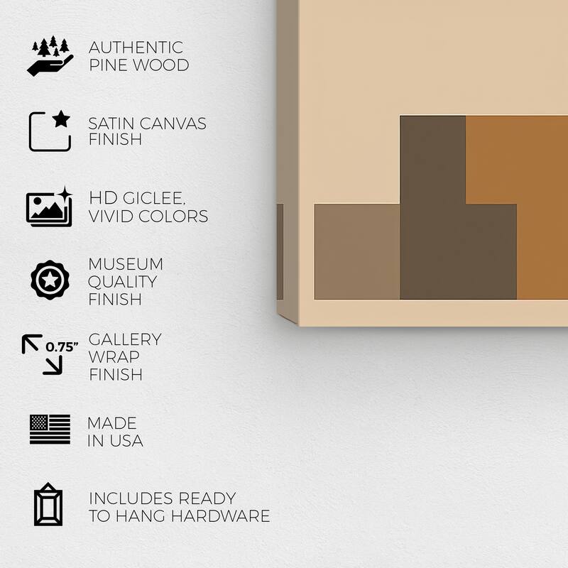 Wynwood Studio Canvas Abstract The Cross Abstract Brown and Modern & Contemporary Wall Art Canvas Print