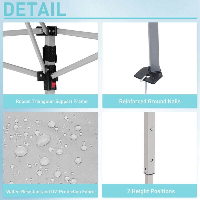Ainfox 10 x 10ft Pop Up Canopy Tent Instant Shelter UV-protected Inclined Leg