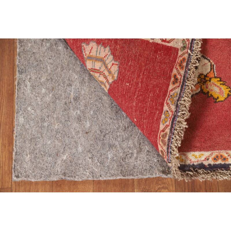 Pictorial Red Shiraz Persian Square Rug Hand-Knotted Wool Carpet - 1'11" x 1'11"