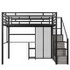 preview thumbnail 12 of 30, Full Size Metal Loft Bed with Storage Wardrobe, Staircase & Desk
