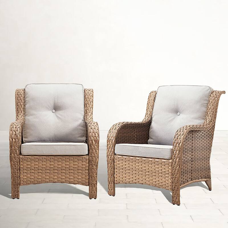 Gymojoy Outdoor Furniture Set Patio Wicker Chairs Set of 2