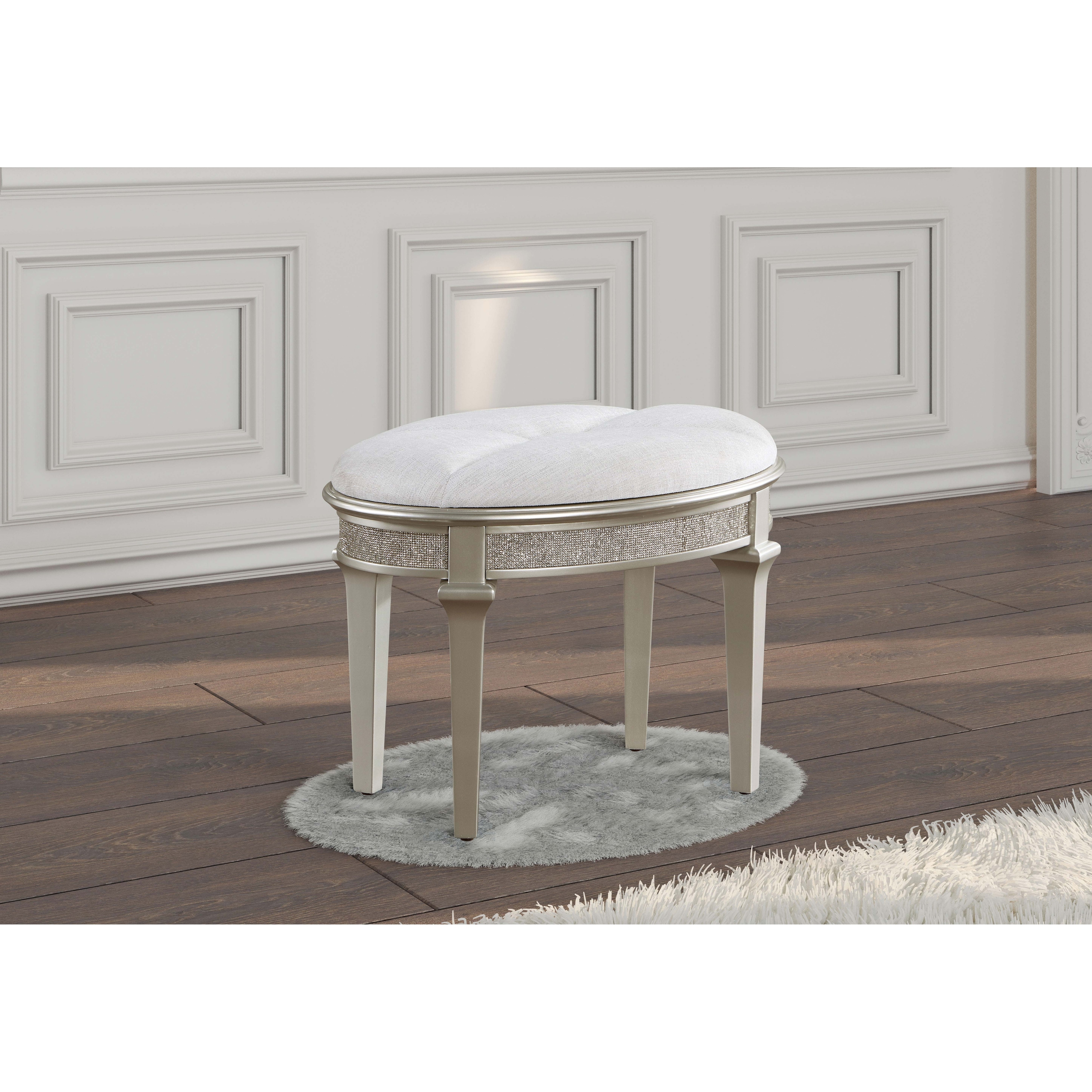 Vanity stool silver sale