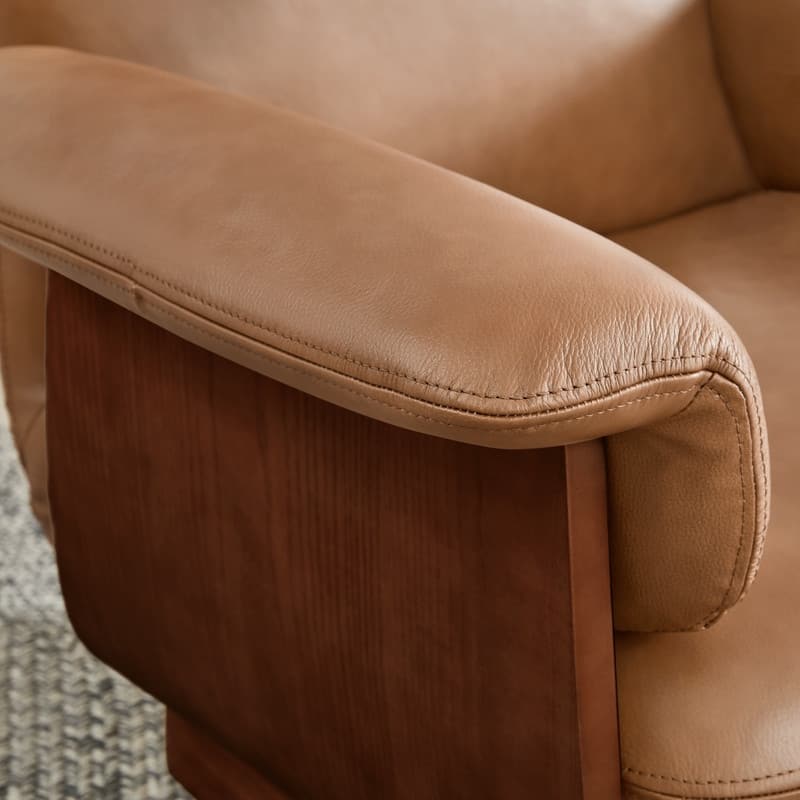 Spruce & Spring Modern Rounded Swivel Accent Chair & Storage Ottoman Set Living Room Set