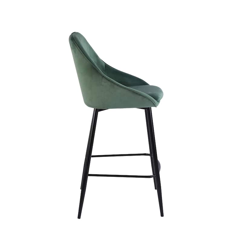Porthos Home Uva Counter Stools Set of 2, Velvet Upholstery, Iron Legs