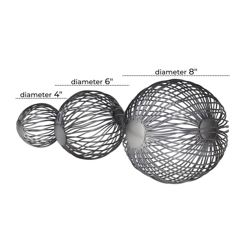 Metal Geometric Decorative Sculpture - Set of 3 Gold or Gray - CosmoLiving by Cosmopolitan