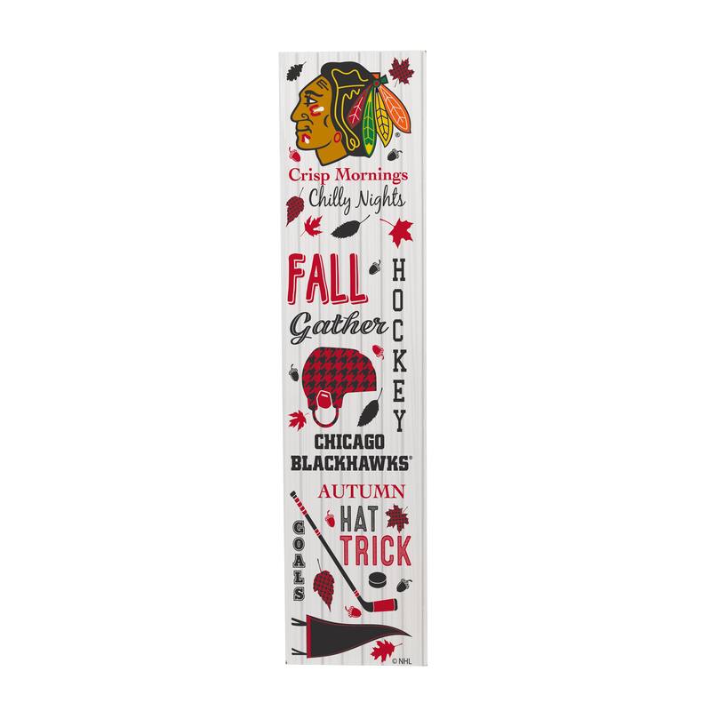 47" Double Sided Seasonal Porch Leaner, Chicago Blackhawks - 47" x 11.25"