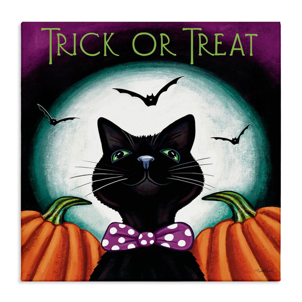 Stupell Trick Or Treat Cat Canvas Wall Art Design By Elizabeth Tyndall