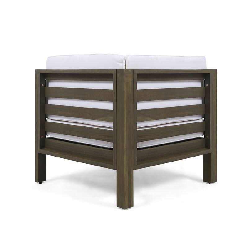 Oana Outdoor 9-Piece Acacia Wood Sectional Sofa Set with Coffee Table by Christopher Knight Home