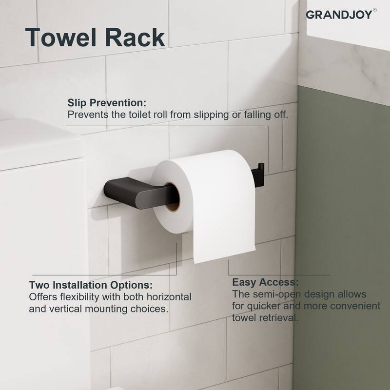 GRANDJOY 4-Piece Towel Rack for Bathroom Towel Bars Hardware Set in Stainless Steel