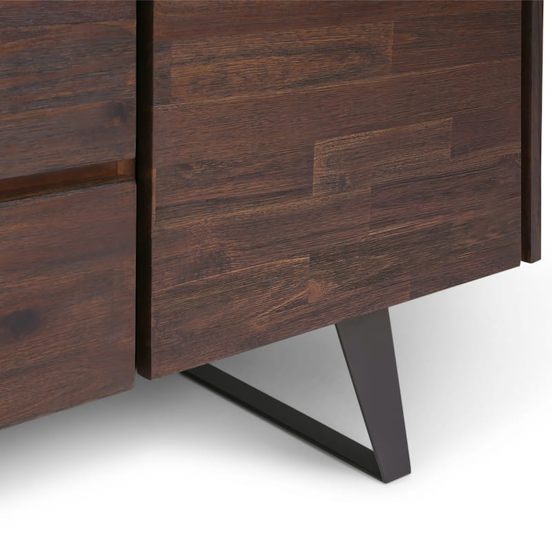 WYNDENHALL Mitchell Metal 60 inch Wide Rectangle Modern Industrial Sideboard Buffet in OAK WOOD - 60'' x 17'' x 30