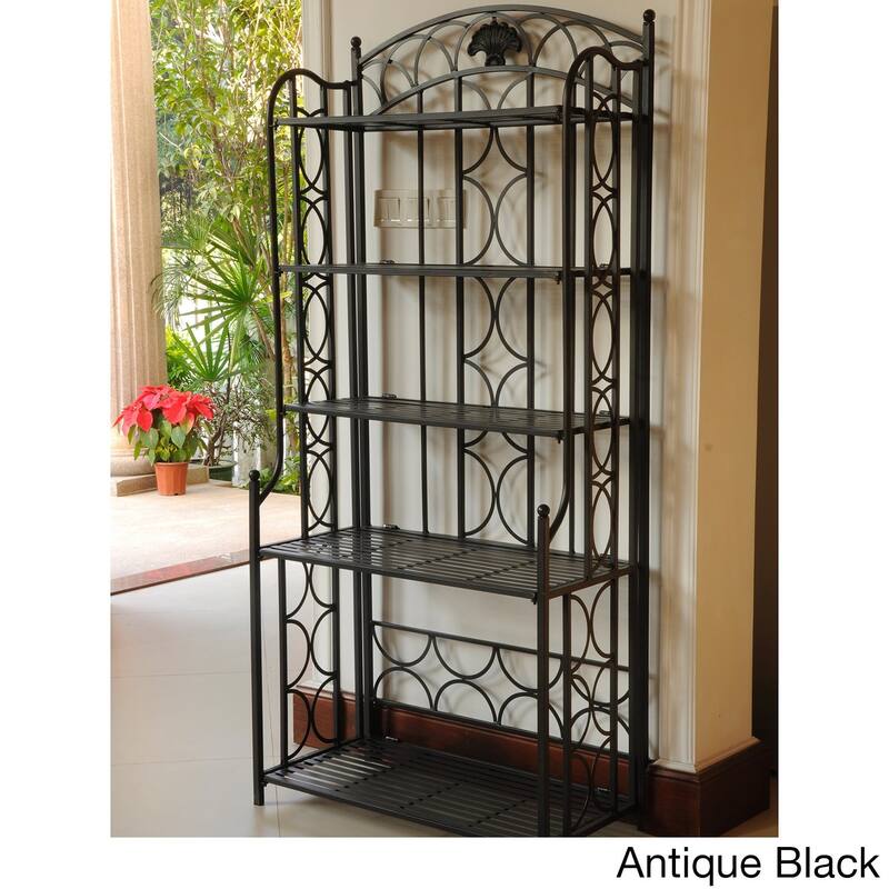 International Caravan Mandalay Iron 5-tier Baker's Rack - Antique Black