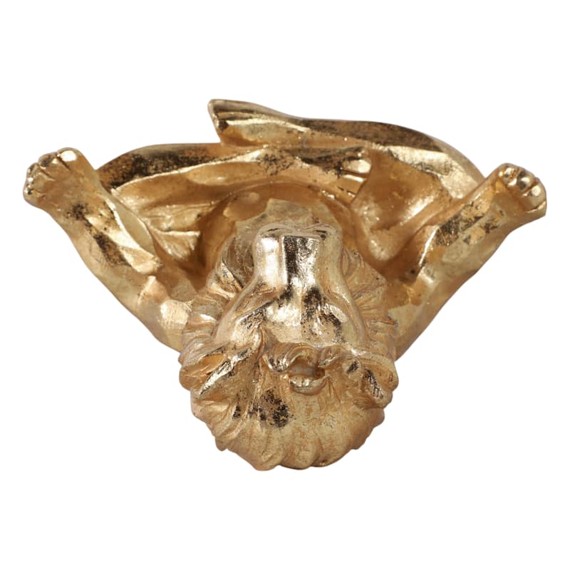 Resin Meditating Lion Figurine Animal Decor - 7"