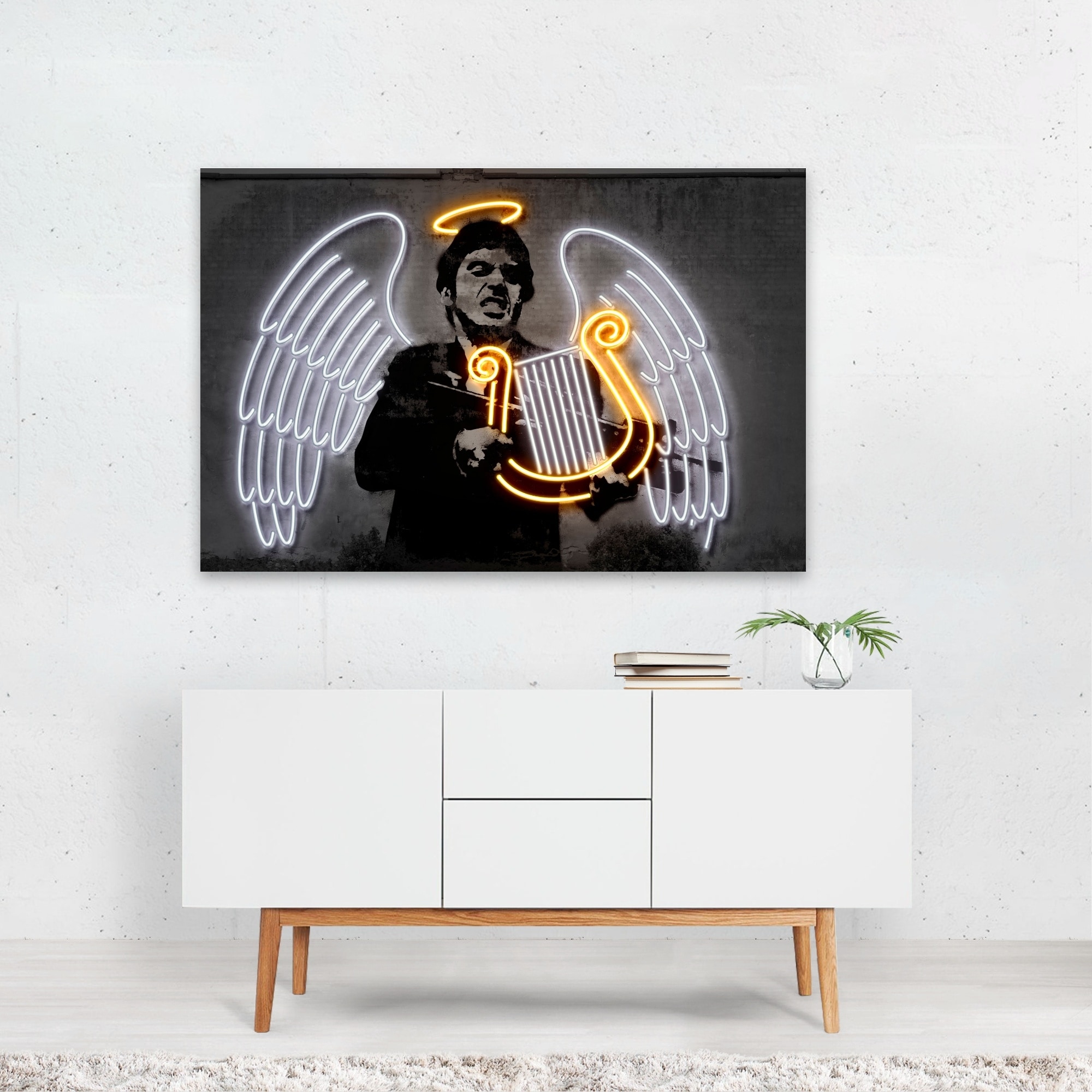 Fallen angel Digital Angel Fantasy Neon Scarface Art Print/Poster