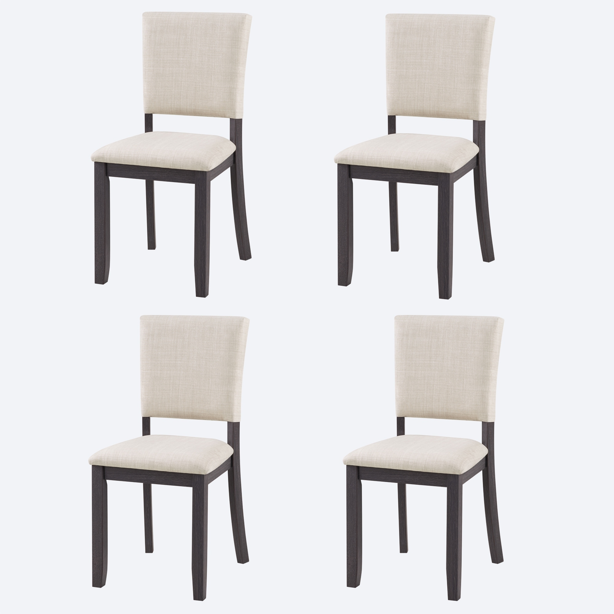 Dining Chairs Only, Modern Minimalist Dining Chairs Set of 4, Kitchen Chair with Padded Seat, Wooden Upholstered Side Chair