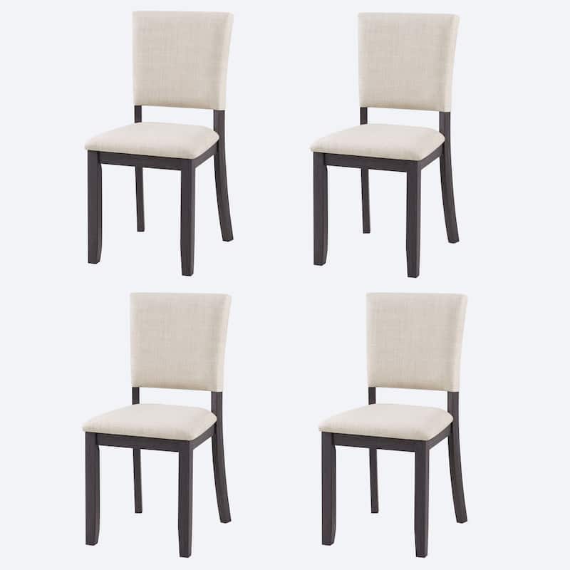 GDFStudio - Silken Minimalist Upholstered Ergonomical Curved Backrest Dining Chairs, Padded Seat, Set of 4