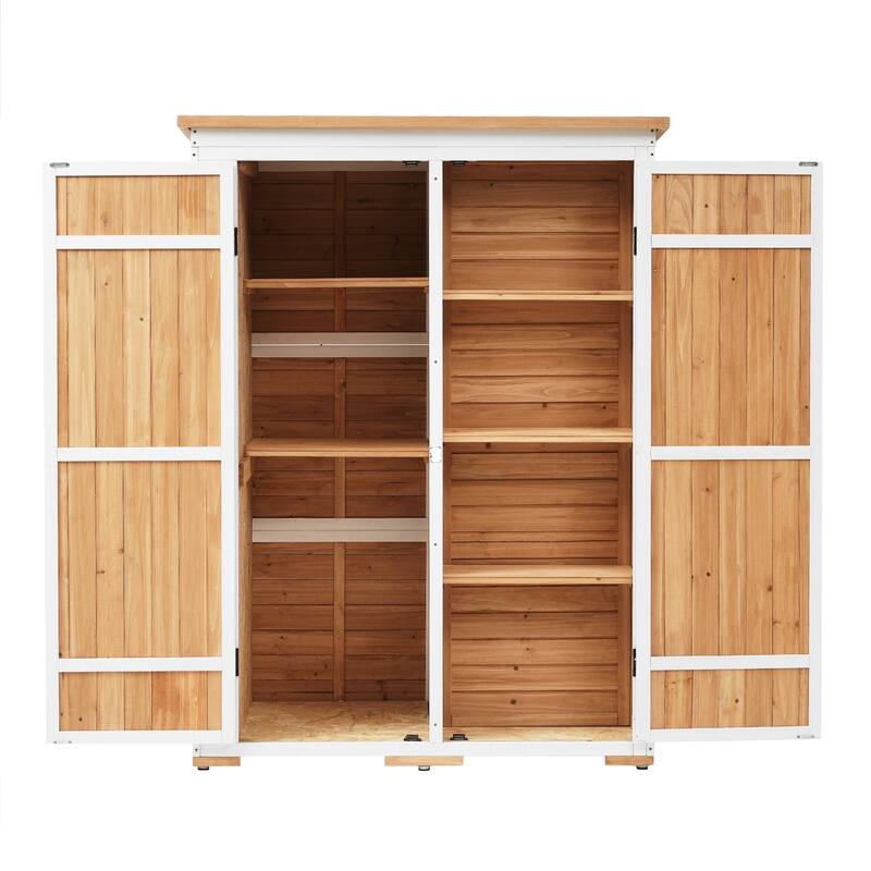 TOPMAX Outdoor 5.5ft Hx4.1ft L Wood Storage Shed