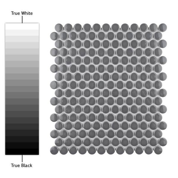 Somertile 10x12 Inch Metro Penny Round Dark Grey Glossy Porcelain Mosaic Floor And Wall Tile Overstock 32624318