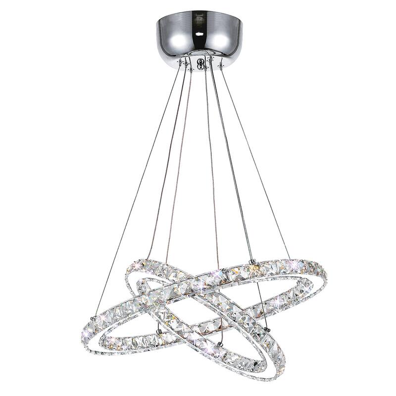 Ring LED Chandelier With Chrome Finish - Stainless Steel - Stainless Steel