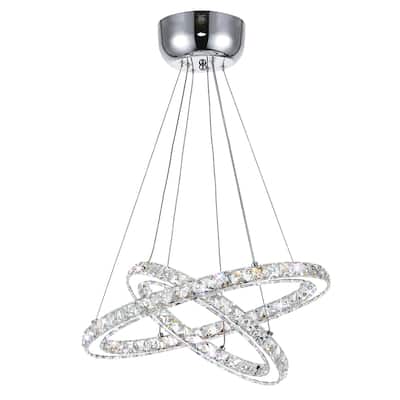 Ring LED Chandelier With Chrome Finish - Stainless Steel