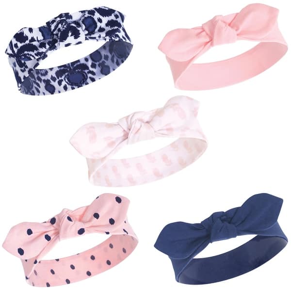 slide 1 of 1, Yoga Sprout Baby Girl Cotton Headbands 5pk, Paisley Ikat, 0-24 Months - Paisley Ikat Paisley Ikat - 0-24 Months