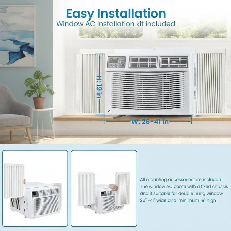 10000 BTU Window Air Conditioner, Fast Cooling to 450 Sq.Ft., Remote & App Control