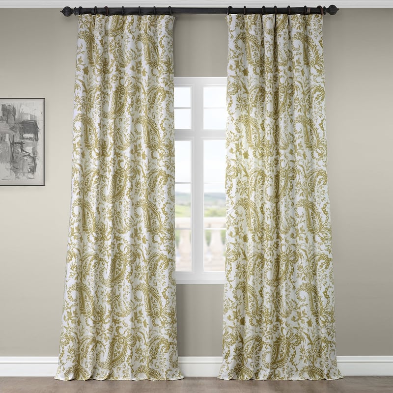 Exclusive Fabrics Edina Washed Classic Paisley Printed Cotton Curtain Panel