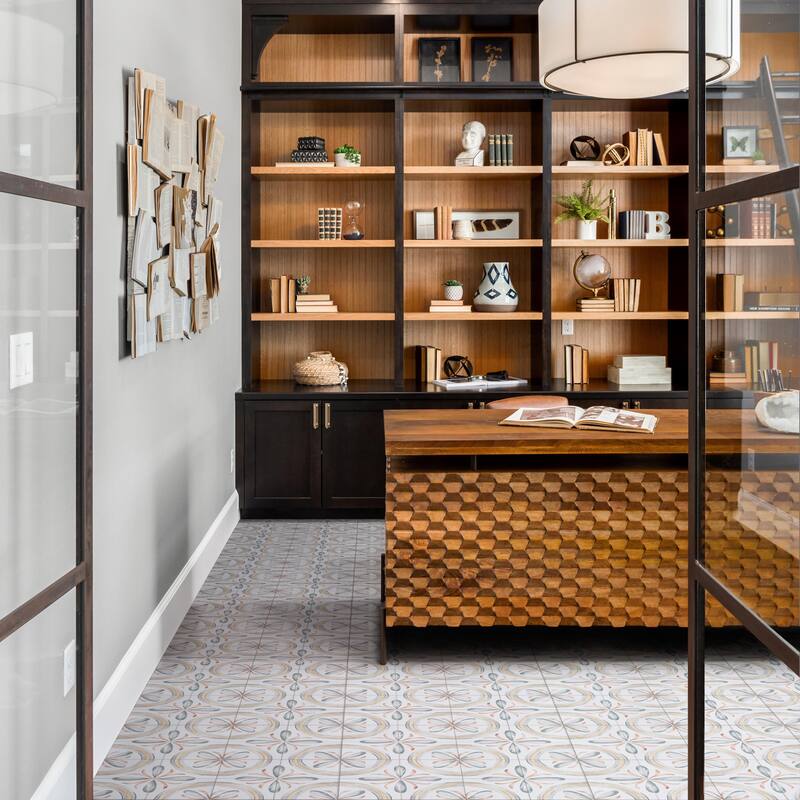 Merola Tile Saint Germain Chaud Deco Rivette 5-3/4" x 5-3/4" Porcelain Floor and Wall Tile