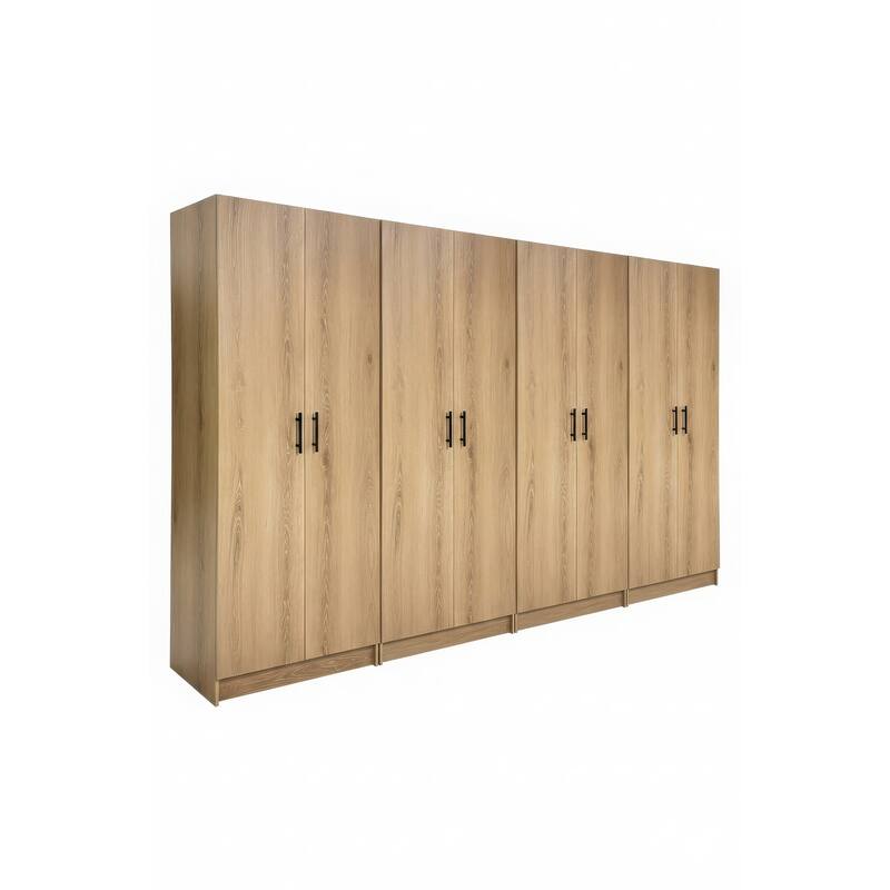 Modex Multi-Purpose Utility Storage Cabinet (4-Piece Set) - W 126″ × D 15.7″ × H 70.9″