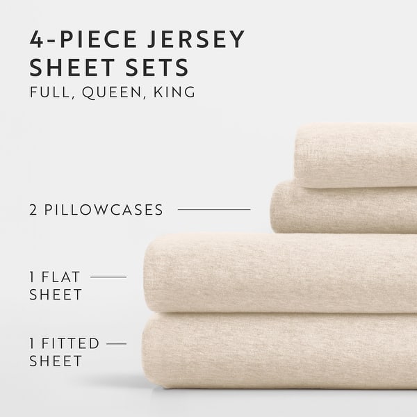 dimension image slide 3 of 6, Becky Cameron Ultra Soft 4 Piece 100% Cotton Jersey Knit Sheet Set
