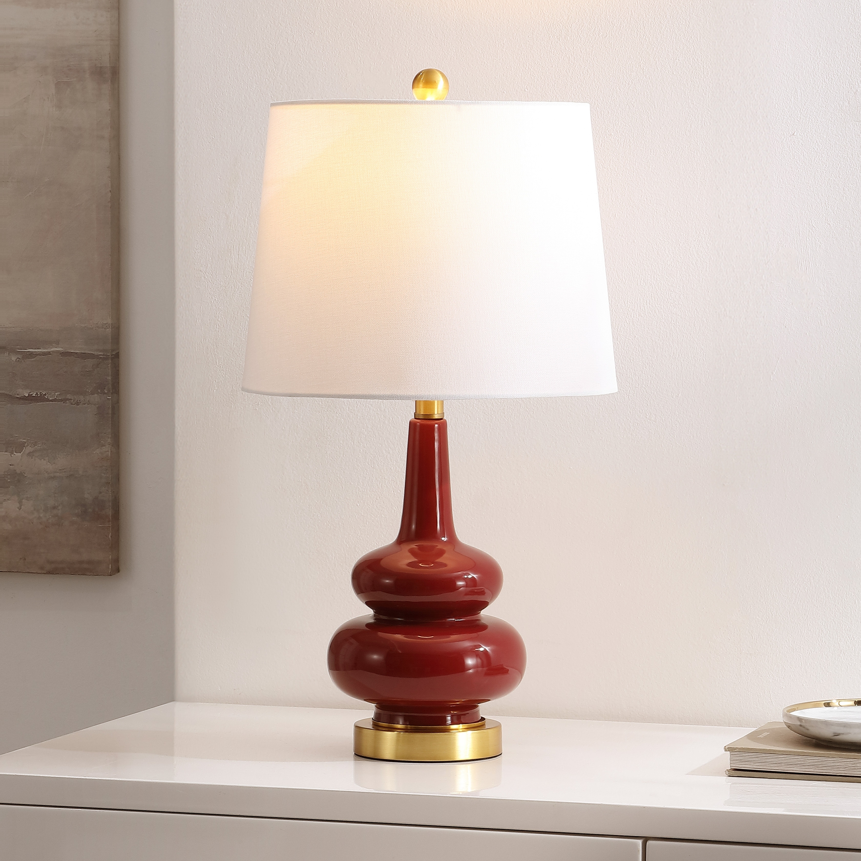 SAFAVIEH Evie 23-inch Ceramic Table Lamp (LED Bulb Included) - 13"W x 13"D x 23"H
