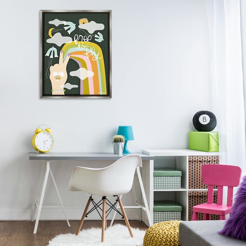 Stupell Boho Free To Fly Framed Floater Canvas Wall Art Design By Mandy Ford Art + Illustration