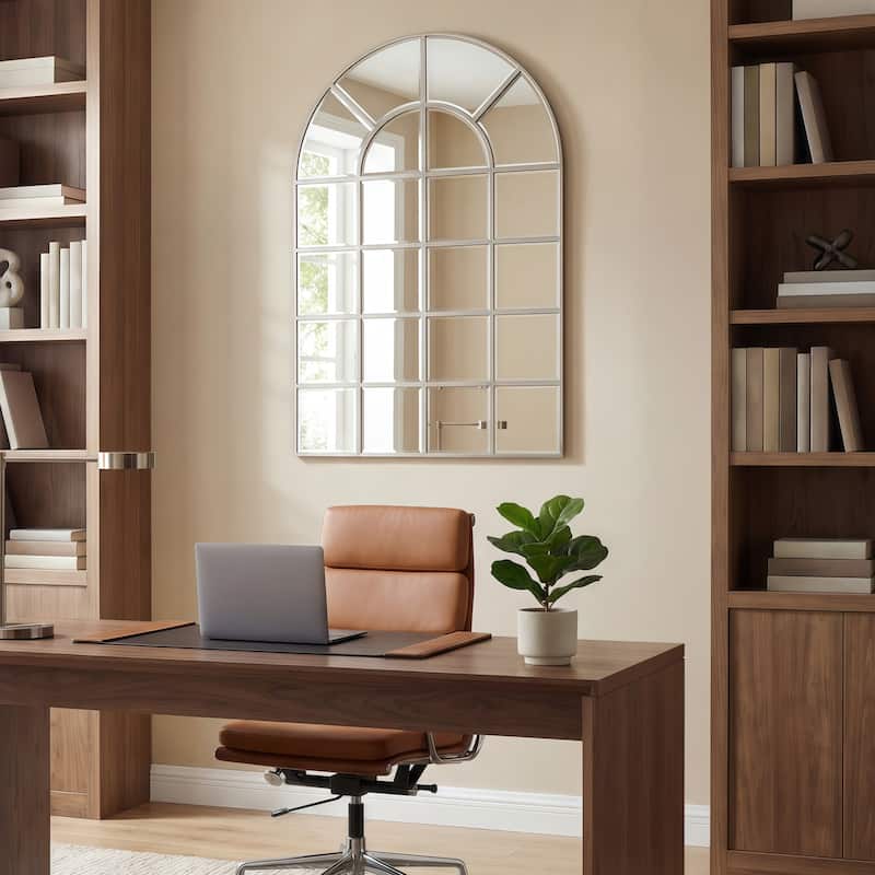 Beveled Arch Window Panel Wall Floor Mirror - Clear - 30 in. x 0.9 in. x 44 in.