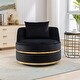 preview thumbnail 1 of 62, 360 Degree Swivel Accent Chair Velvet Modern Upholstered Barrel Chair Over-Sized Soft Chair with Seat Cushion Black