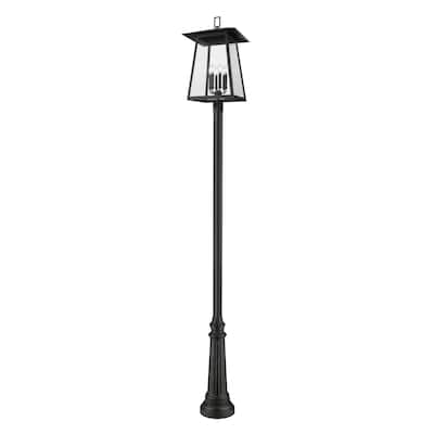 Rainer 6 Light Outdoor Post Mounted Fixture in Black