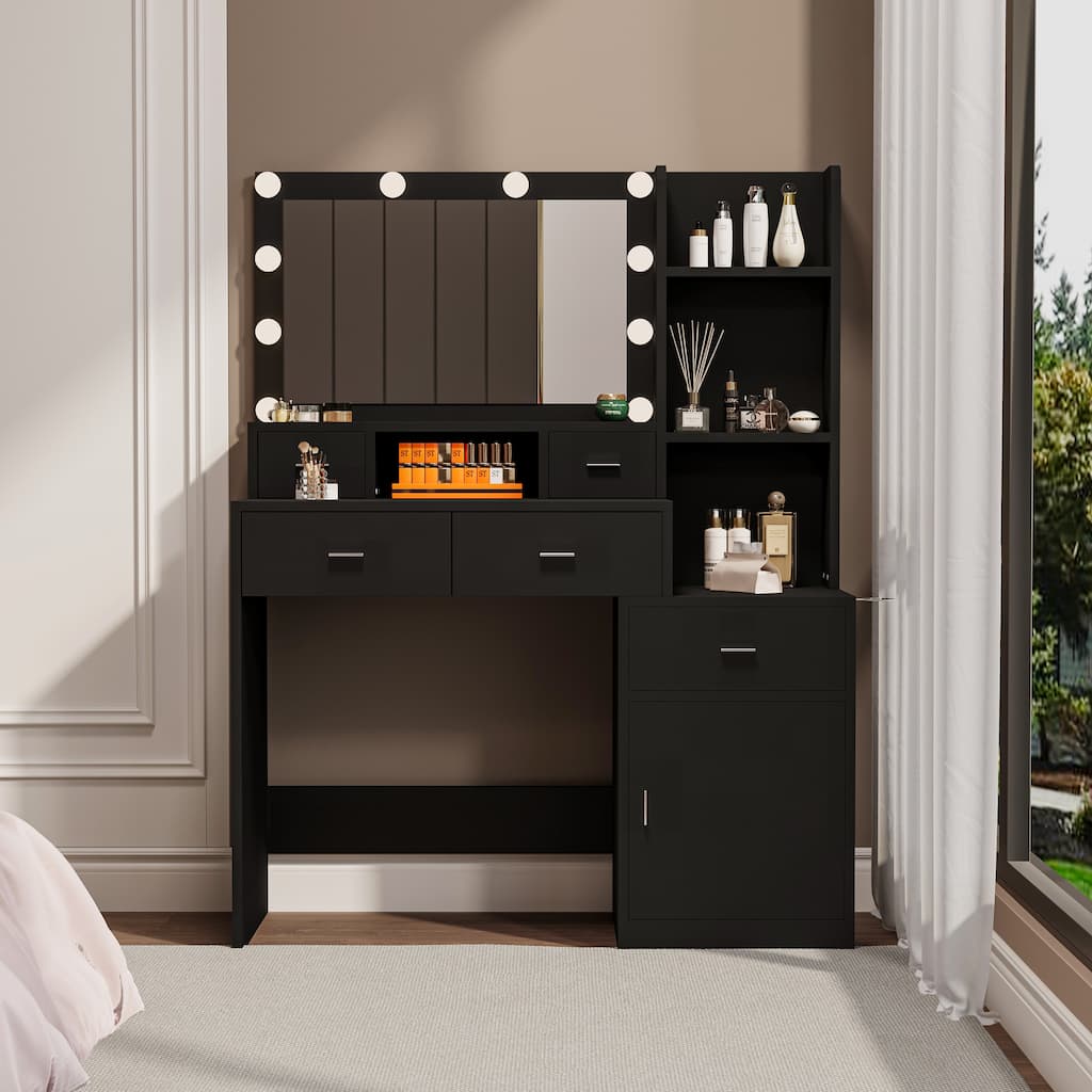 Newly designed smart mirror dressing table with drawers and storage cabinet, dressing table with dressing pad for bedroom