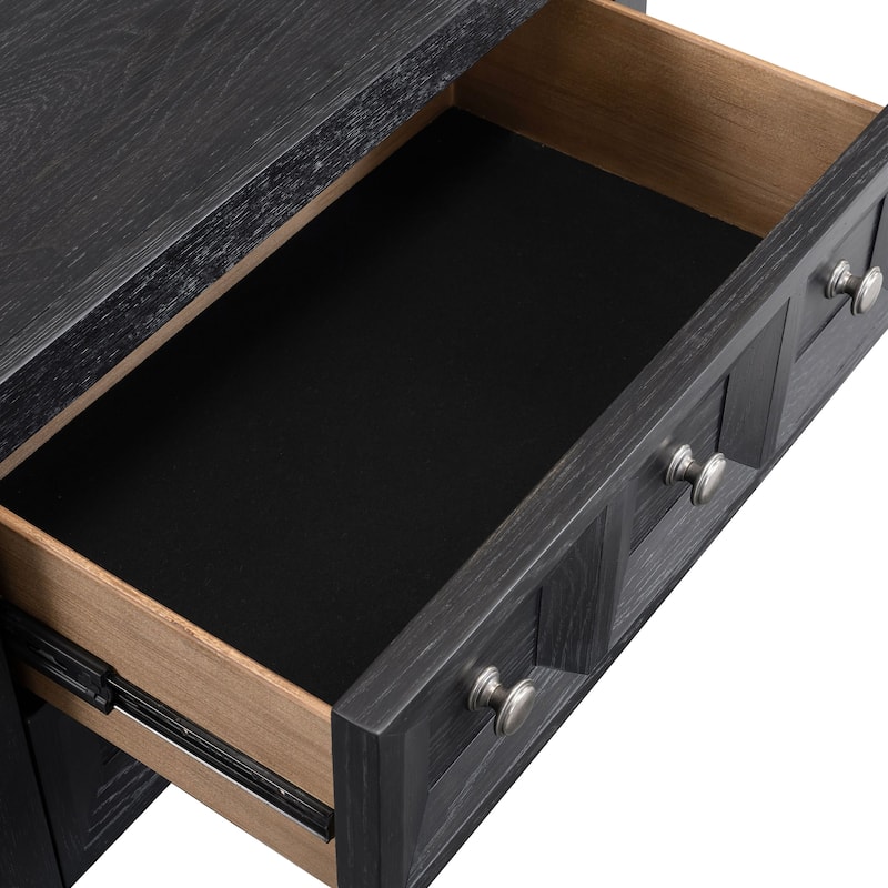 Furniture of America Durem Modern Classic Wood 3-Drawer Nightstand with USB Ports