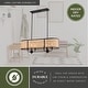 preview thumbnail 5 of 8, Berens 6L Matte Black Farmhouse Linear Chandelier Island Pendant Light Fixture Rattan Cane - 36-in W x 15.25-in H x 13-in D