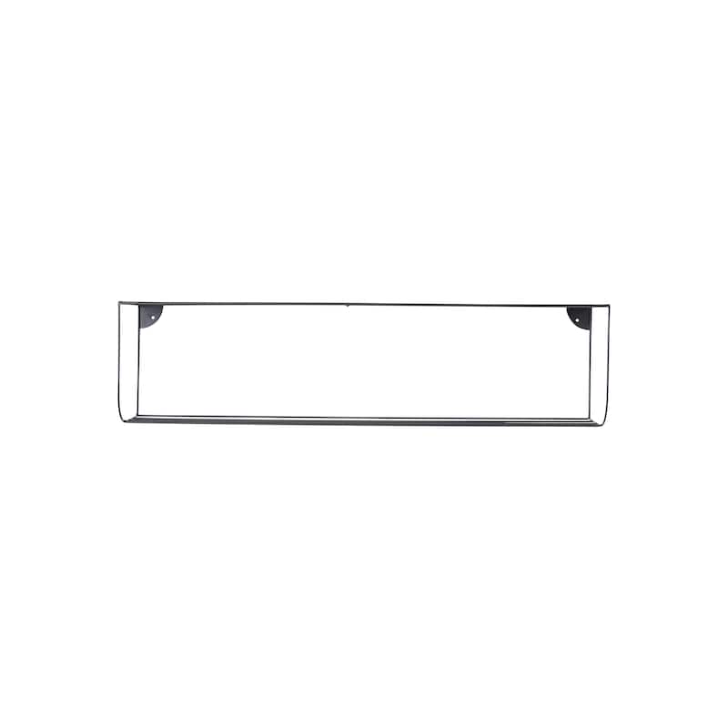 Metal Two-Tier Wall Shelf Storage - 39.3"L x 8.0"W x 9.8"H - 39.3"L x 8.0"W x 9.8"H - Black