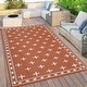 preview thumbnail 36 of 43, Garvee Cross Pattern Waterproof Reversible Outdoor Patio Rug 9'x12' - Terracotta Orange