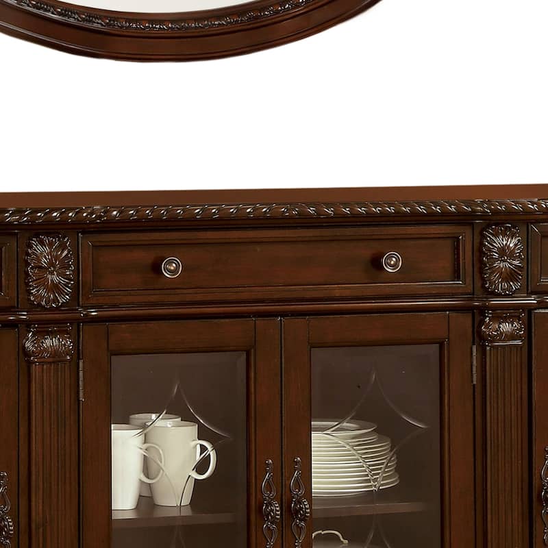 Furniture of America Kova Traditional Cherry Solid Wood 6-shelf Server